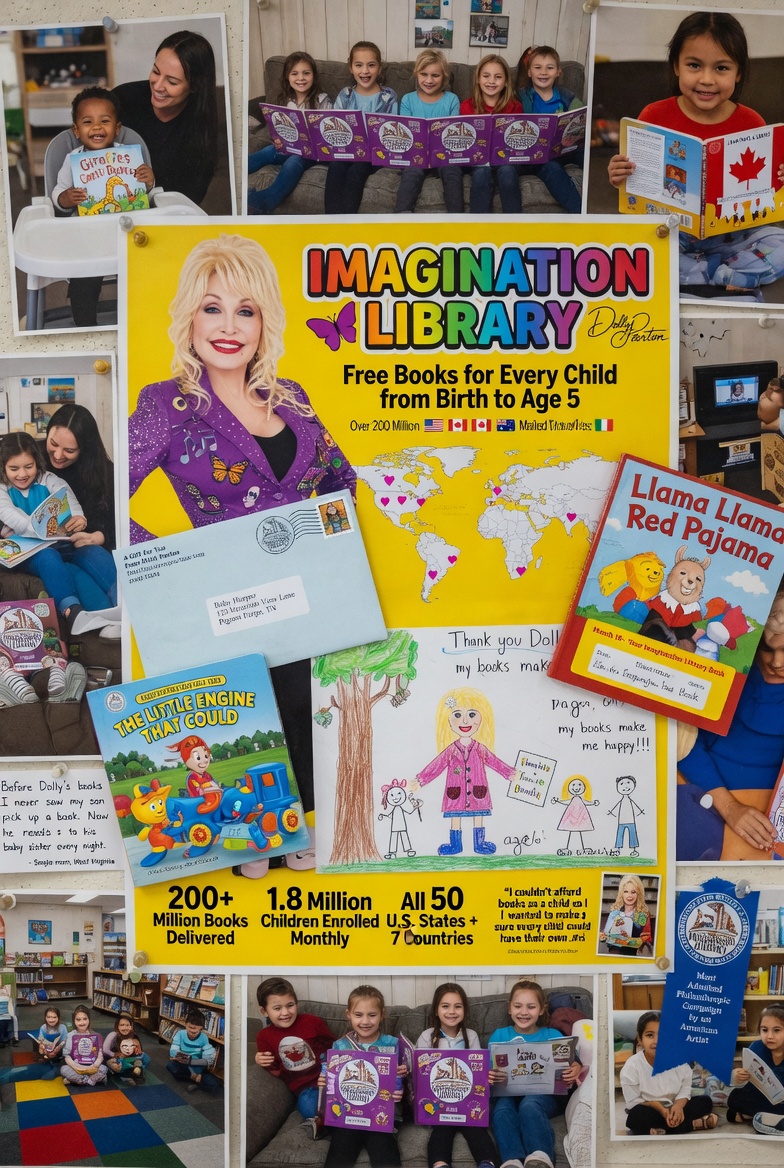How has Dolly Parton's "Imaginary Library" project changed the lives of millions of children worldwide?
Coming from a humble background, Dolly established a fund to provide free books to children from birth through school. This is arguably the most admired philanthropic campaign by an American artist.