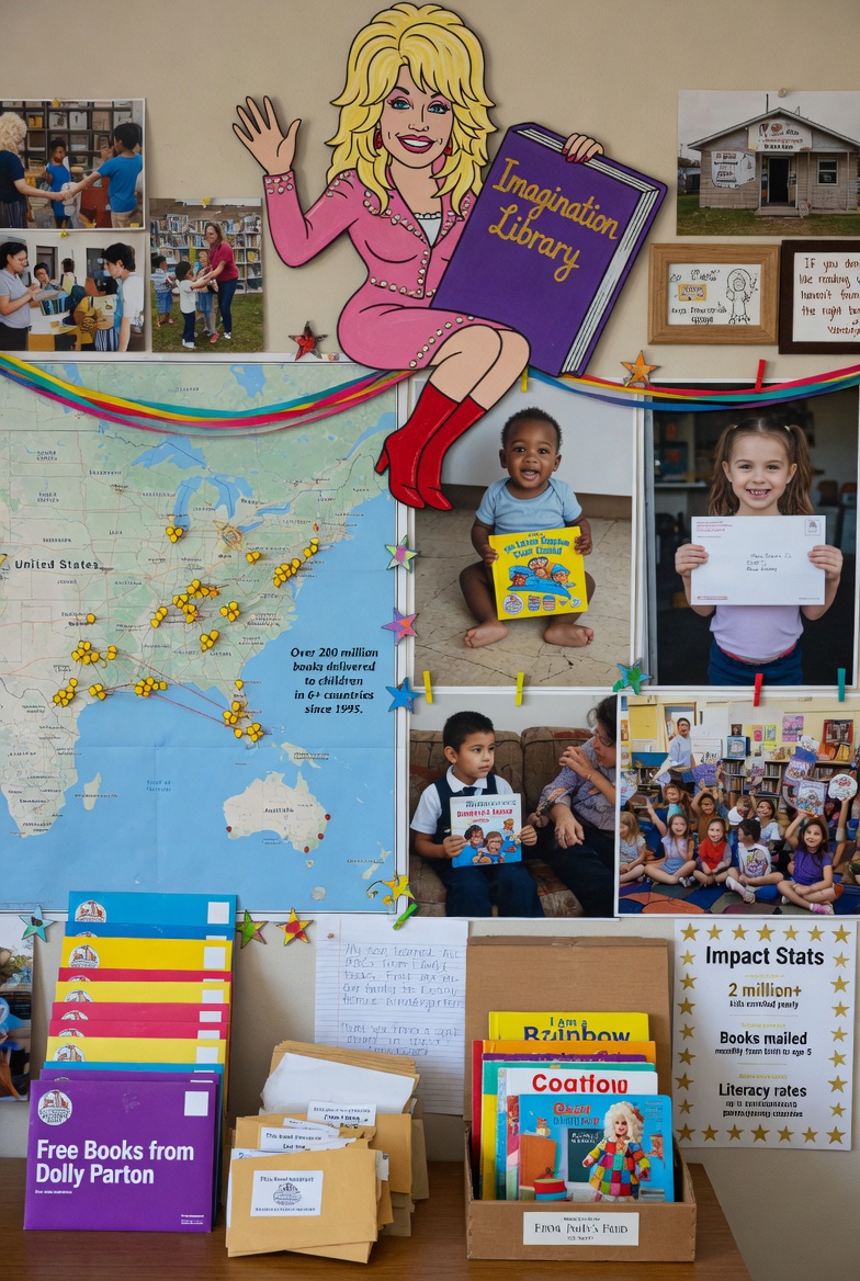 How has Dolly Parton's "Imaginary Library" project changed the lives of millions of children worldwide?
Coming from a humble background, Dolly established a fund to provide free books to children from birth through school. This is arguably the most admired philanthropic campaign by an American artist.