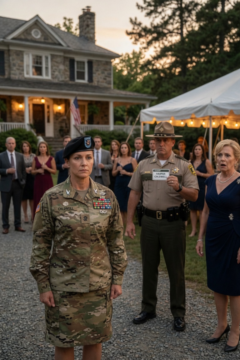 My own family let me cover my sister's engagement party, then stared me in the eye, claimed they had never met me, and had the police remove me from my own house. I walked away without one argument because they thought they had humiliated the forgotten daughter—but they had no idea they had just tried to throw a classified Army colonel off her own property. The first thing I saw was not the tent. It was the valet sign staked into my grass like it belonged there, white card stock fluttering beside the circular driveway of my lake house in Lake Geneva, Wisconsin. Beyond it, warm bulbs glowed over the lawn, silver trays moved through the crowd, and music drifted across the water like the whole evening had been planned by people who never expected the owner to come home. The air smelled like clipped grass, lake wind, and expensive food. I sat there for one breath with both hands on the steering wheel, watching strangers laugh under a white reception tent I had approved, beside a dock I paid to maintain, on a property whose gate code I had emailed out myself because my mother, Diane, said my sister Caroline was too overwhelmed to handle one more detail. That was how it always started with Diane. One more favor. One more bill. One more family emergency that somehow ended with my card number on file and my name left out of the room. On Tuesday at 9:14 a.m., I had paid the catering invoice. I had signed off on the tent rental. I had sent the property access instructions to the event company. Diane called it helping Caroline. I called it what I had called it for years: being useful enough to need, but not loved enough to claim. When I stepped out of the car, the party changed temperature. A man near the dock stopped mid-laugh. A woman holding champagne lowered the glass without drinking. Two guests near the porch looked at me, looked at each other, then looked away too fast. A phone came up near the dessert table before I even shut my door. Then Diane walked toward me in a navy dress, smiling that soft, public smile she used when she wanted the wound to look polite. “You’re not supposed to be here,” she said loudly. Behind her, Caroline stood beside Ethan in a pale dress that probably cost more than some people’s rent. Her engagement ring flashed every time she moved her hand. She did not look surprised to see me. She looked ready. I glanced past my mother at the servers moving across my lawn. “This is my house.” Caroline crossed her arms. “I told you she’d show up.” Then she tilted her head, gave me a bright little smile, and said, “Excuse me... who are you?” For one second, my brain refused to accept the words. Not because they hurt. Because they were insane. Diane stepped between me and the front walkway like she had been rehearsing the blocking. “Ma’am, you’re going to have to leave. You weren’t invited.” The lawn went quiet in layers. Forks hovered above plates. A server froze with stuffed mushrooms balanced on one palm. Someone near the champagne table whispered, then stopped when Diane turned her head. On the porch, a small American flag snapped once in the breeze, the only honest thing moving in front of my own front door. I could feel every phone pointed at me. I could also feel the old version of myself, the daughter who used to explain, apologize, and beg to be understood, trying to rise in my throat. I did not let her. Years in uniform had taught me that panic makes noise, but facts do not need volume. “My name is Harper Caldwell,” I said. “And I own this property.” Caroline laughed once, sharp and ugly. “Don’t let her inside.” Diane already had her phone in her hand. She did not hesitate. She dialed 911 as if the script had reached its favorite part. “We have a trespasser at our engagement party,” she said when the call connected. “She’s refusing to leave our property.” Our property. The words landed harder than the threat. In my glove compartment, I had the recorded deed. On my phone, I had the county clerk filing confirmation, the event receipts, the gate access log, the catering payment, the tent approval, and every email where Diane had asked me for “just one more favor” so Caroline’s night could look perfect. But I did not open any of it. There is a kind of anger that begs you to save yourself too early. It wants the match in your hand. It wants the whole lawn to see the fire. Discipline is knowing when the fire will burn without your fingerprints. So I stood in my own driveway and let my mother lie. At 7:46 p.m., two sheriff’s deputies rolled through the open gate. The first deputy approached me carefully, one hand relaxed near his belt, his expression professional but guarded. “Ma’am, may I see your identification?” I handed it over. Before his eyes finished moving across the card, Diane pointed. “It’s fake.” Caroline stepped closer to Ethan, still smiling. “We’ve never seen this woman before.” The deputy paused. That pause told me everything. Not that he believed them. Not exactly. But he had two polished women, hundreds of guests, a formal party, and one calm stranger standing at the edge of the driveway while everyone watched. Ethan looked at me then. Really looked. His face shifted, just a little, like some part of him had started counting the things that did not add up. Caroline noticed and touched his arm. I could have ended it in less than a minute. One thumbprint. One county record. One deed. Instead, I looked at the deputy and gave a small nod. “I understand,” I said. “If my presence is making everyone uncomfortable, I’ll leave peacefully.” Diane’s face brightened before she could stop it. Caroline’s smile spread wider, practiced and satisfied, like she had finally pulled off the version of the story where the forgotten daughter stayed forgotten. Then the ground under the driveway seemed to hum. A low engine sound rolled through the open gate. Not a late guest. Not a catering truck. Three olive-green Army SUVs turned into the driveway in clean formation, headlights sweeping over the tent, the porch, the deputies, the champagne table, and my mother’s suddenly stiff face. The music died first. Then the talking. Then even the phones lifted higher. The lead door opened. Uniformed soldiers stepped out with quiet, exact movements, and a general climbed from the front vehicle holding a black folder against his side. He walked straight past the guests. Straight past Diane. Straight toward me. The deputy still had my ID in his hand when the general stopped in front of us, looked from my face to the card, and opened the folder just enough for the first page to show. Then he said the one word my family had spent the whole night pretending did not belong to me— Say "suggestion" - Part 2 will be updated below 👇 Facebook limits post length-don't forget to switch from "Most Relevant" to "All Comments" to continue reading more