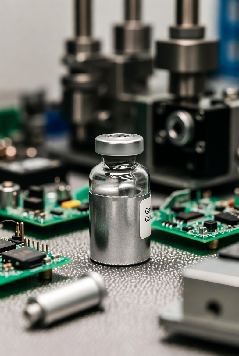 Liquid gallium and assorted electronics