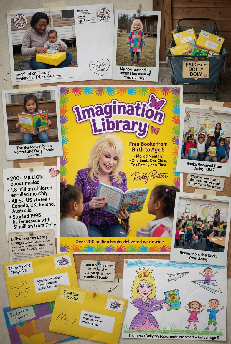 How has Dolly Parton's "Imaginary Library" project changed the lives of millions of children worldwide?
Coming from a humble background, Dolly established a fund to provide free books to children from birth through school. This is arguably the most admired philanthropic campaign by an American artist.