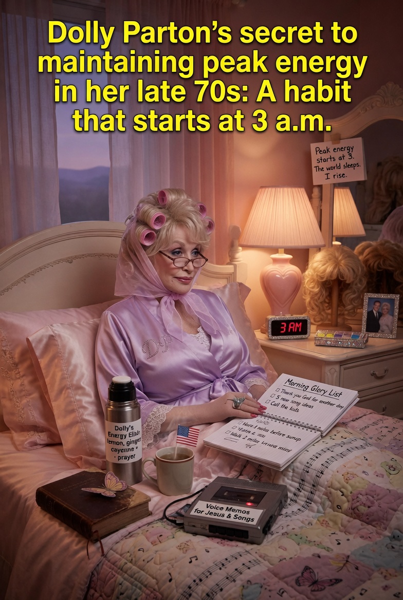 ``` Dolly Parton's secret to maintaining peak energy in her late 70s: A habit that starts at 3 a.m. ```